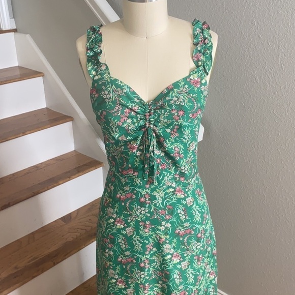 Lucy Paris Womens A-Lne Polyester Midi Dress Green - Picture 11 of 11